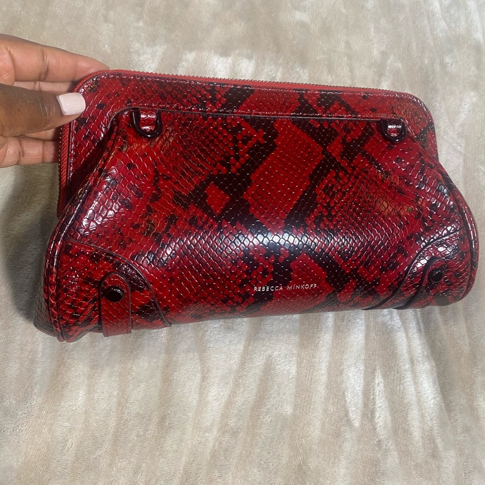 Rebecca Minkoff Crimson Snakeskin Wristlet